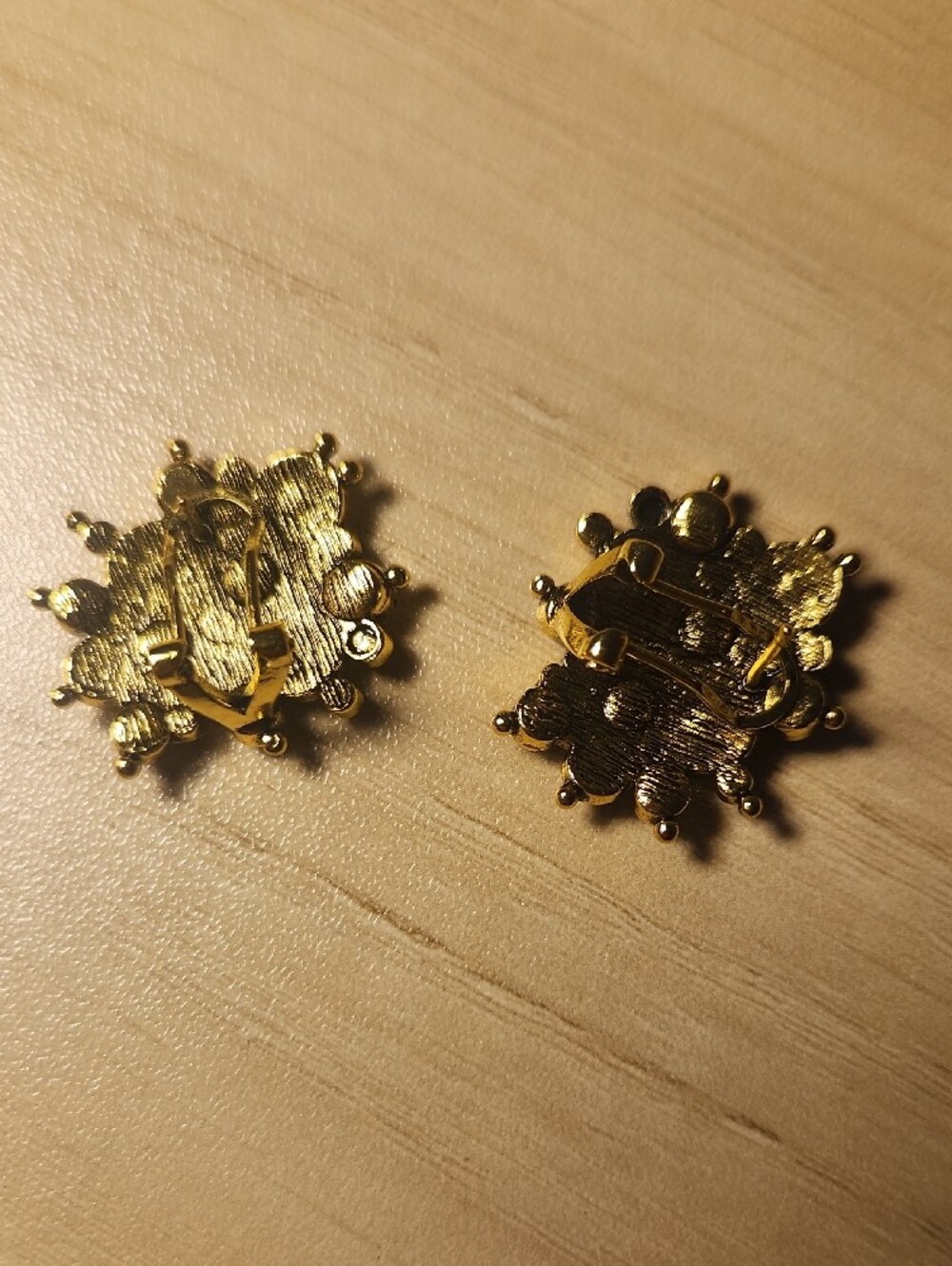 Art Deco Rhinestone Post Earrings - Picture 2 of 3